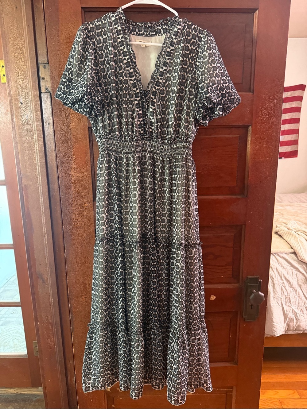 Max Studio Black and White Printed Maxi Dress